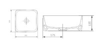 Bartolo Design Aufsatz-Waschtisch 350×350mm mit LotusClean-Beschichtung - eckig