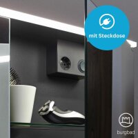 Burgbad Eqio Spiegelschrank mit LED-Beleuchtung mit 2-Türen weiß glanz, ohne Waschtischbeleuchtung