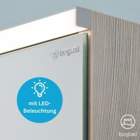 Burgbad Eqio Spiegelschrank mit LED-Beleuchtung mit 2-Türen weiß glanz, ohne Waschtischbeleuchtung