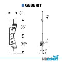 Geberit Duofix Element für Dusche, 130 cm