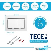 TECE Base Spülkasten Vorwandelement 2-Mengen Drückerplatte weiß + Schallschutzset