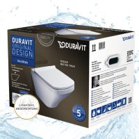Duravit WC-Set DuraStyle Durafix weiß TS rimless inkl WC-Sitz Absenkautomatik u. Beschichtung