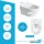 Geberit Duofix Vorwandelement mit Duravit WC spülrandlos mit Beschichtung + Drückerplatte, Komplett-Set mit Vorwandelement ohne WC Delta 50 weiß mit Schallschutz mit Bürstengarnitur