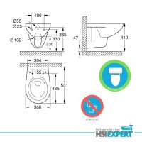 Grohe Design Keramik WC Spülrandlos inkl. Deckel mit Absenkautomatik