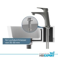 HGMBAD Waschtischarmatur BERLIN, Wasserhahn Bad mit Ablaufgarnitur Waschbecken, Pop Up Abflussstopfen Chrom