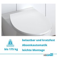 HGMBAD WC Sitz Duroplast LED Toilettensitz mit LED Nachtlicht Toilettendeckel mit Absenkautomatik und Schnellverschluss