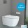 HGMBAD Dusch WC BONIFATIUS, WC spülrandlos, mit Bidet-Funktion und Toilettendeckel mit Absenkautomatik, Weiß