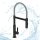 HGMBAD Küchenarmatur FRANKFURT mit Geschirrbrause, Wasserhahn Küche ausziehbar, schwenkbare Mischbatterie Küche Chrom/Schwarz matt