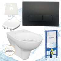 Geberit Vorwandelement Comfort Design WC Drückerplatte schwarz matt Komplettset