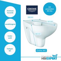 Geberit Duofix Vorwandelement mit Grohe WC spülrandlos mit Beschichtung, Komplett-Set