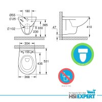 Geberit Duofix Vorwandelement Grohe WC spülrandlos Beschichtung Komplett-Set